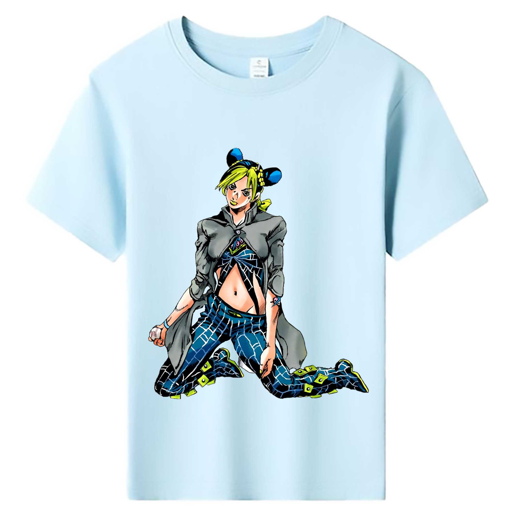 （画像用） "ジョジョの奇妙な冒険 くうじょう ジョリーン JoJo's Bizarre Adventure Jolyne Cujoh " 綿100％キッズTシャツ（フロントプリント）